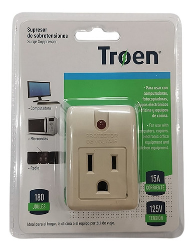 Protector De Voltaje Supresor Sobretensiones 15a 125v Troen