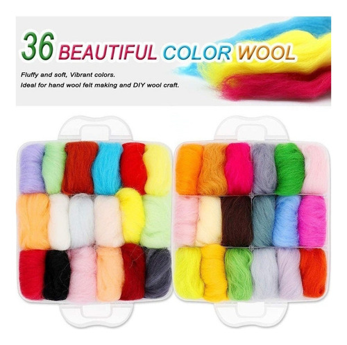 Wool Felting Needle Kit 36 Colors For Crafts