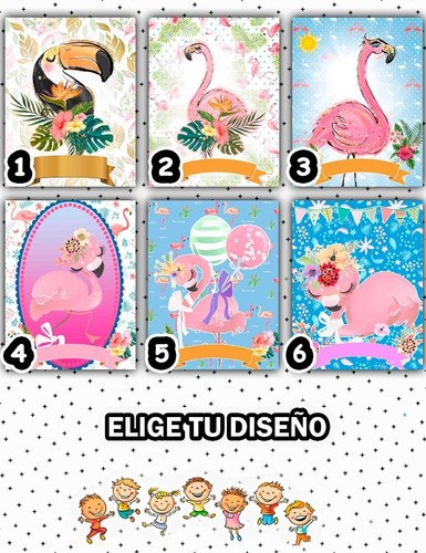 45 Pz Dulceros Personalizado Fiestas Recuerdos Flamingos!!