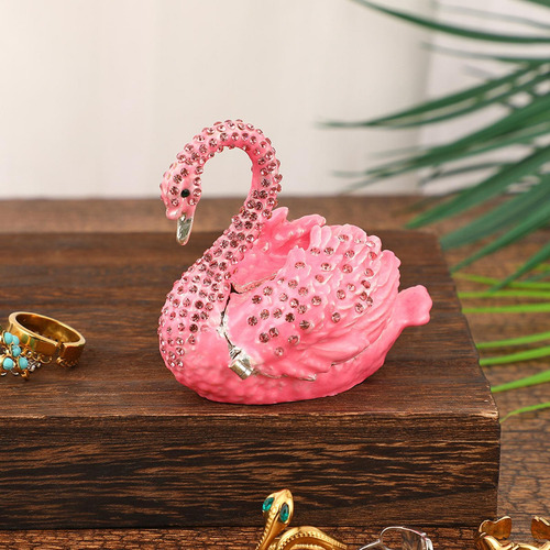 Swan Trinket Box Treasure Case Portátil Multipurpose Art