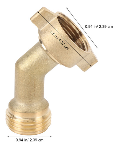 Codo De Manguera De Agua De 45 Grados, Roscas De 3/4 Pulgada