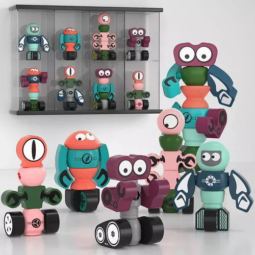 Juguetes para niños de 3 4 5 6 7 años: vehículos de construcción que  transforman juguetes para niños robot, juguetes de construcción de tallos  para niños de 4 a 8 años con