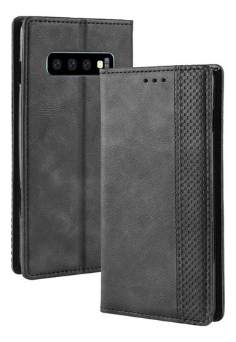 Funda Tipo Cartera Para Galaxy S10, Funda De Cuero Pu Con Ca