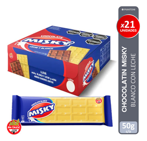 Chocolate Blanco Con Leche Misky Caja 21x50g