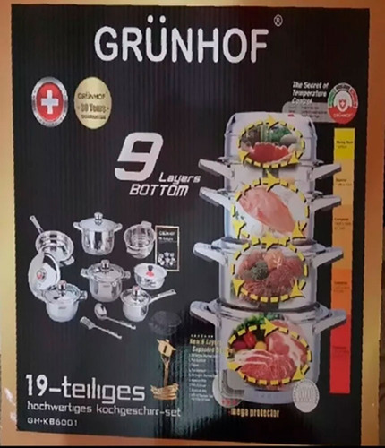 19 Pz Set Ollas Grunhof 100 % Original