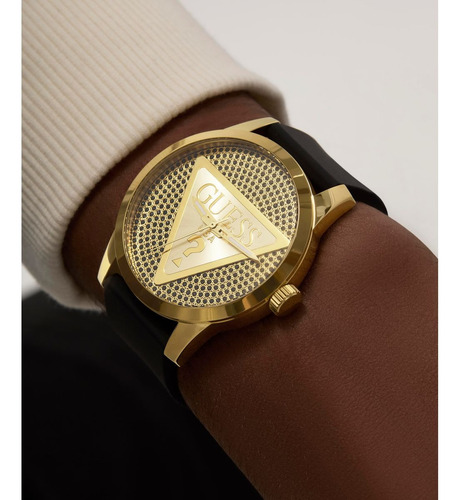 Reloj Guess Dorado Negro Badge Hombre
