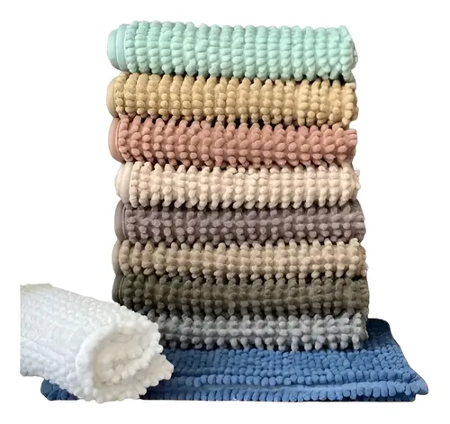 Kit 6 Tapete De Banheiro Bolinha Microfibra Antiderrapante Cor sortido Corttex