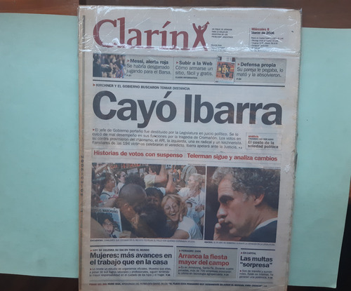 Destitución De Aníbal Ibarra / Diario Clarín Completo / 2006