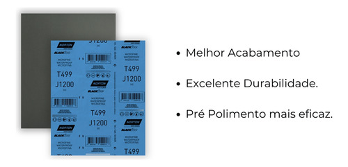 Folha Lixa Blackice Água T499 230x280mm (kit C/ 25) Norton