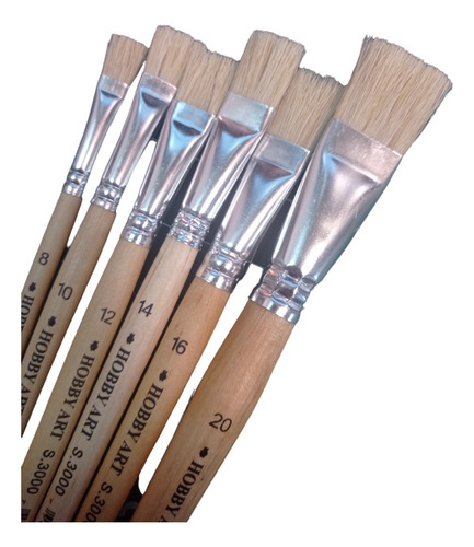 Set Pinceles Hobby Art Casan S. 3000 Chato Cerda Natural