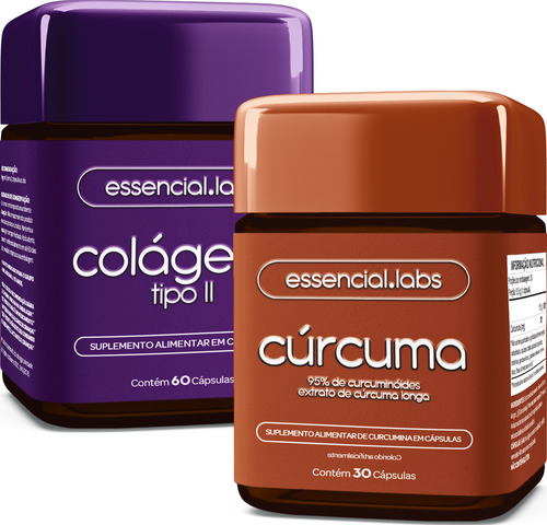 KIT COLÁGENO TIPO II com 45mg - 60 cápsulas + CÚRCUMA 130mg - 30 doses