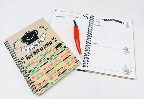 Imagen 3 de 9 de Cuaderno De Cocina Recetario Con Lapicera ! Medidas: 21 X 15