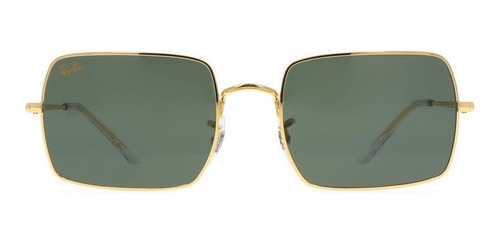 Imagen 3 de 3 de Anteojos de sol Ray-Ban I-Shape Rectangle 1969 Legend Gold Standard con marco de metal color polished gold, lente green clásica, varilla polished gold de metal - RB1969