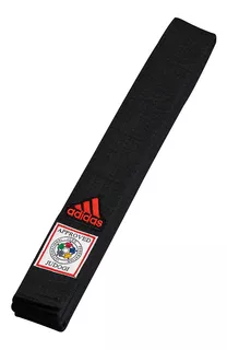 Faixa Preta Judo Elite Logo Red adidas Ijf Approved