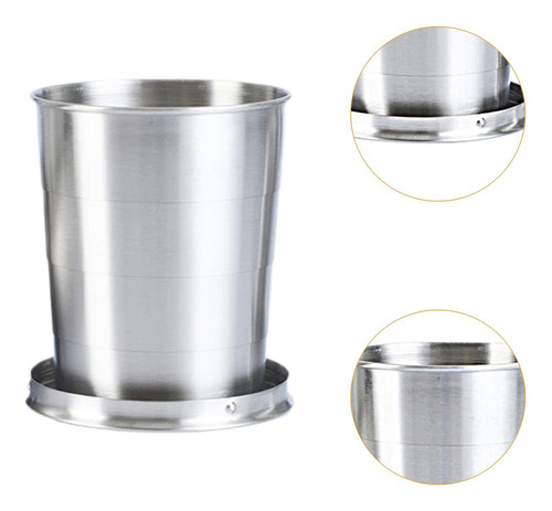 Copo Dobrável Telescópico Caneca De Aço 250ml 7,8cmx8,8cm