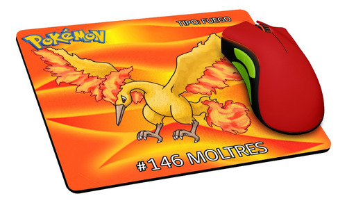 Mouse Pad Personalizados Tazos Pokémon Moltres 24 X 20