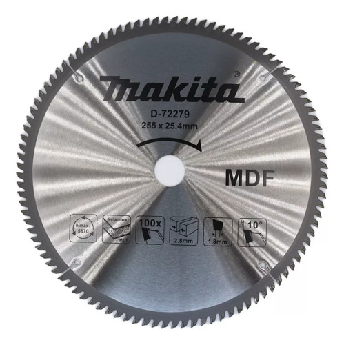 Disco De Sierra P/melamina 10' 100 Dientes Makita D-72279