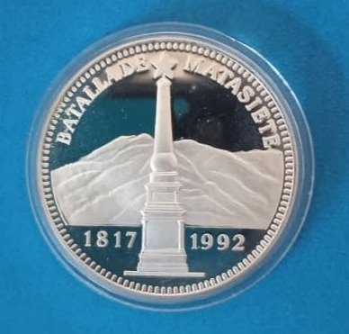 Moneda Conmemorativa Batalla Matasiete Plata.