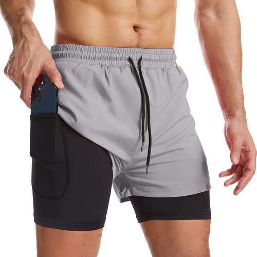 Surenow Pantalones Cortos De Correr 2 En 1 Para Hombre, De S