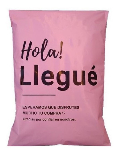 Imagen 1 de 2 de Bolsas Ecommerce Regalo Con Logo Hola Rosa 30x45 X50u