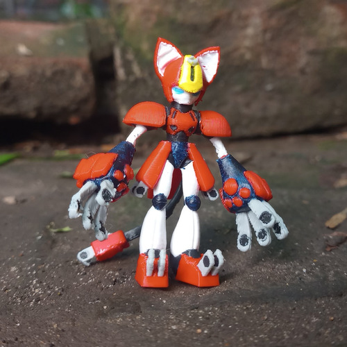 Medabots Peppercat Desarmable Impresion 3d Pixelados_