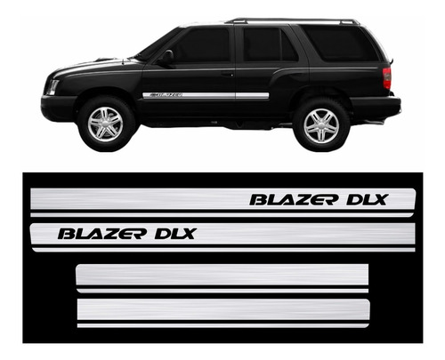 Adesivo Faixa Chevrolet Blazer Dlx Aço Escovado Fba008