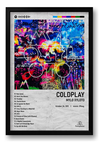 Quadro Álbum Spotify Mylo Xyloto - Coldplay  40x60cm