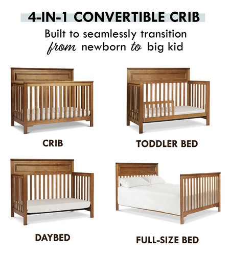 Davinci Cuna Convertible 4 En 1 De Otoño En Castaño Castaño