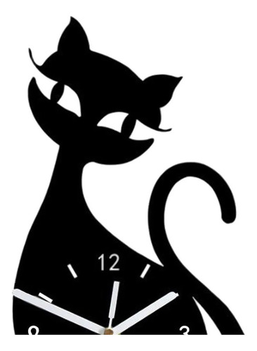 ( Reloj De Pared Para Niños Con Diseño Innovador Negro