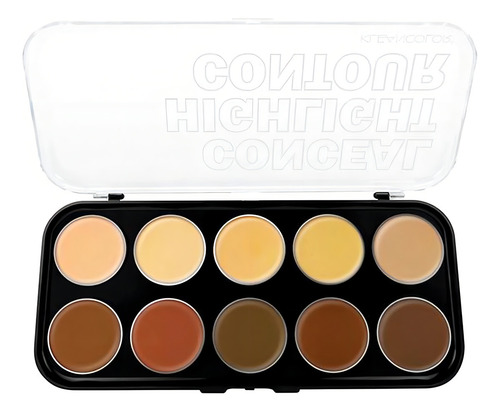 Paleta Contorno Iluminador Corrector En Crema Kleancolor