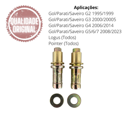 2 Pino Dobradiça Porta Gol/parati/saveiro G2 1995/1999