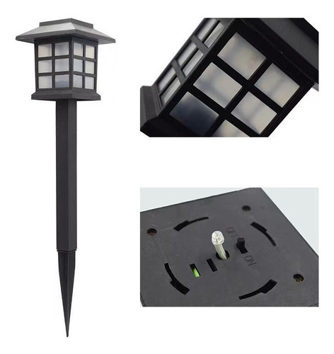 Lampara Estaca Farol Solar Led Para Exteriores Suelo Jardín