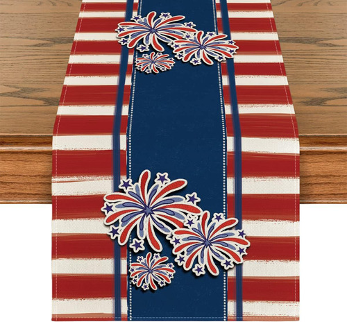 Mantel Con Forma De C, Bandera De Mesa Para El Día De La Ind