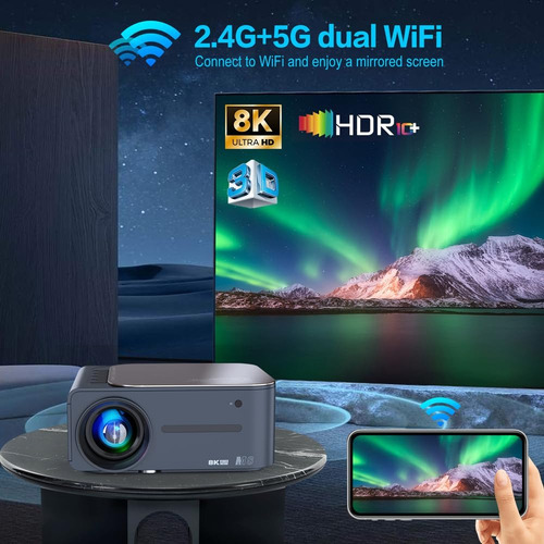 Proyector Android 1080p Wifi 5g Bluetooth Cine En Casa Panta