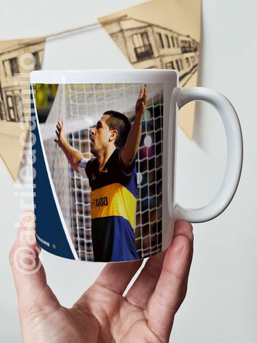 Taza Boca Juniors Riquelme Abrazo  Cerámica Importada Orca