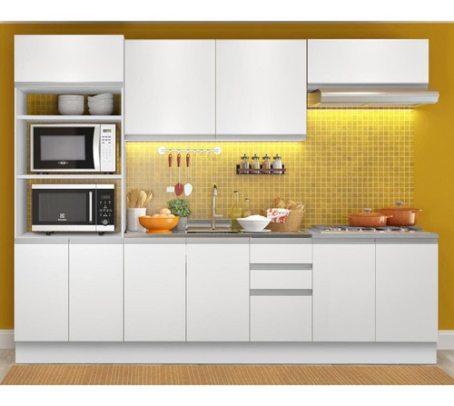 Cozinha Completa Madesa Viena 10 Portas (sem Tampo E Pia) Cor Branco