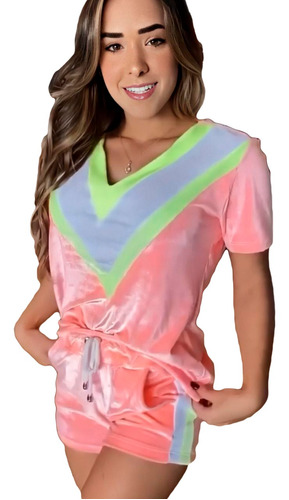 Conjunto De Blusa E Short Neon Plush Frio