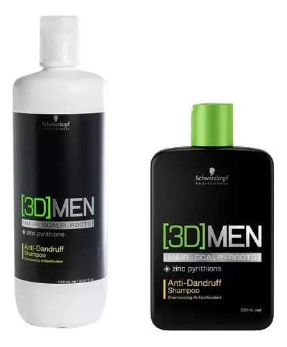 Kit Shampoo Anti Caspa Schwarzkopf 3d Men Grande + Chico