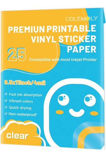 Papel Adhesivo Transparente Imprimible Impresora De Iny...