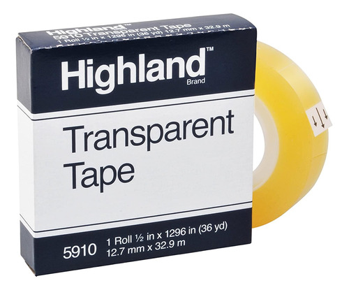 Cinta Transparente Highland 5910 12.7mm X 33m Pack 2 Piezas