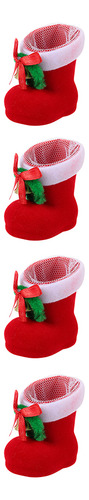 Adorables Botas De Regalo De Navidad, 4 Unidades, Decoración