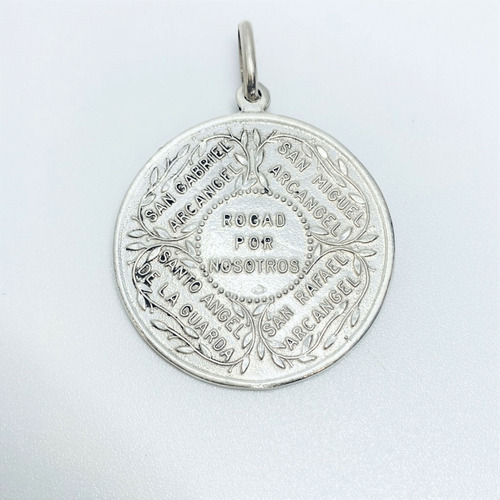 Medalla 4 Cuatro Arcangeles Plata 925 Gde 30 Mm Kendra Joyas