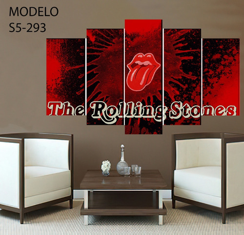 The Rolling Stones Banda Cuadro De 5 Piezas Textura  