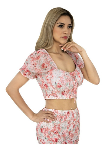 Conjunto 2 Pzs Top Y Falda Para Mujer Marca Vasarelli