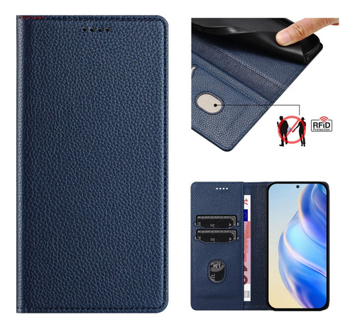 A Funda Tipo Cartera De Piel Para Motorola Serie G71,