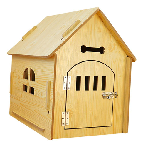 Casa De Madera Para Mascotas Con Techo 40cmx39cmx45cm