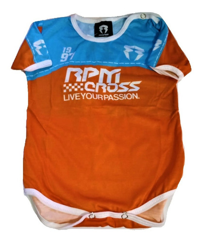 Body Para Bebe Rpm Estilo Cross Naranja Con Azul Talle 2 Fas