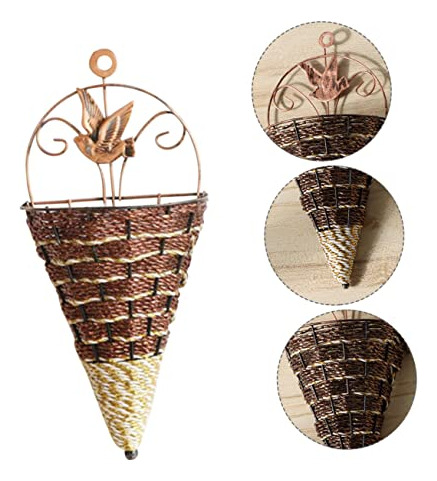 Cesta Colgante De Mimbre, 2 Piezas Para Flores