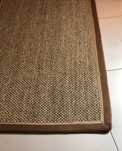 Alfombra De Sisal Con Borde En 3 Tonos 160x240 Cm  