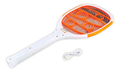 Insectocutor Raqueta Electrica Mata Moscas Mosquitos Kushiro Color Blanco